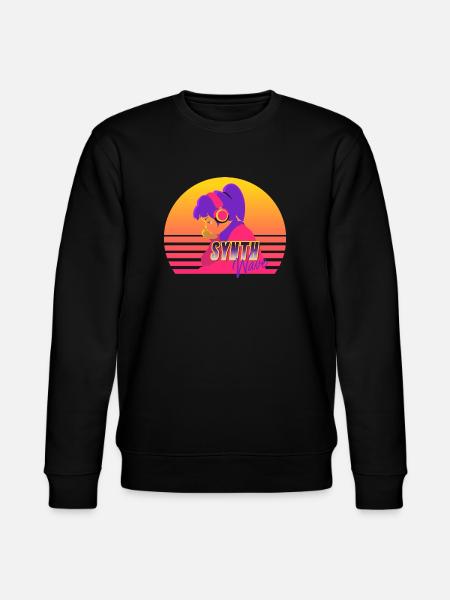 Synthwave Girl - Stanley/Stella CHANGER Unisex Organic Sweatshirt - black