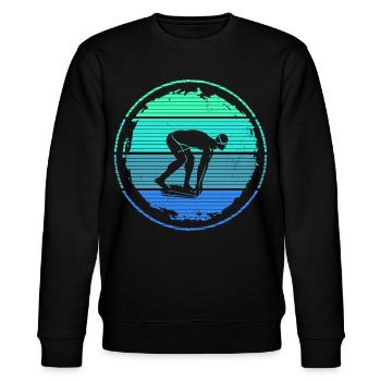 Schwimmer Schwimmen Schwimmsport Schwimm Herren - Stanley/Stella Unisex Bio-Sweatshirt CHANGER  - Schwarz - Vorne - Nik (191cm) & Marisol (170cm)
