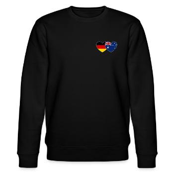Deutschland Australien Flagge Herz - Stanley/Stella Unisex Bio-Sweatshirt CHANGER  - Schwarz - Vorne - Nik (191cm) & Marisol (170cm)