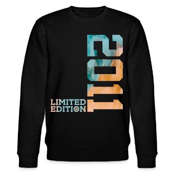 15. GEBURTSTAG LIMITED EDITION 2011 - Stanley/Stella Unisex Bio-Sweatshirt CHANGER  - Schwarz - Vorne - Nik (191cm) & Marisol (170cm)