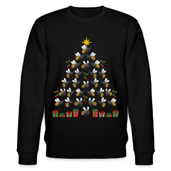 Weihnachtsbaum Bienen Imker Bienenzüchter - Stanley/Stella Unisex Bio-Sweatshirt CHANGER  - Schwarz - Vorne - Nik (191cm) & Marisol (170cm)