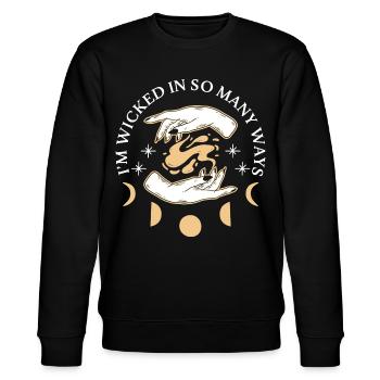 We Are The Daughters Of The Witches You Could Not - Stanley/Stella Unisex Bio-Sweatshirt CHANGER  - Schwarz - Vorne - Nik (191cm) & Marisol (170cm)
