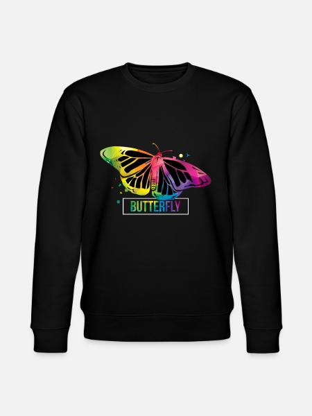 Schillernder Schmetterling Blumenwiese - Stanley/Stella Unisex Bio-Sweatshirt CHANGER - Schwarz