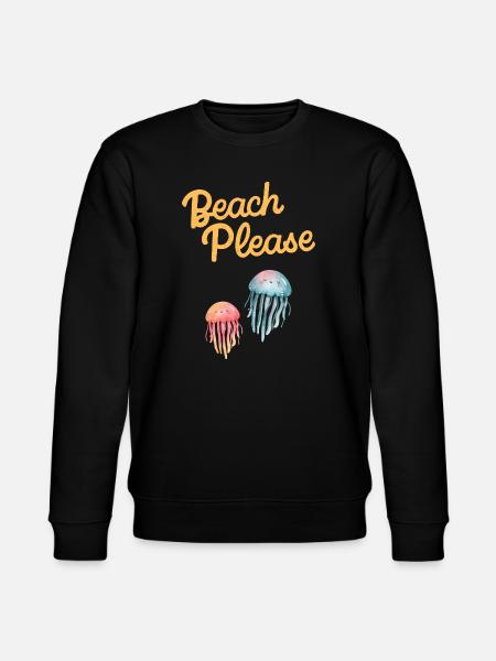 beach please jellyfish - Stanley/Stella CHANGER Unisex Organic Sweatshirt - black