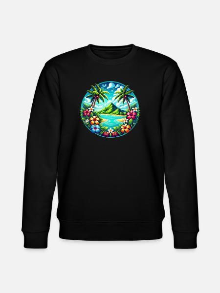 Caribbean Island Logo - Stanley/Stella CHANGER Unisex Organic Sweatshirt - black