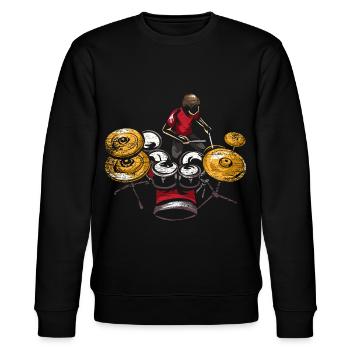Rhythmischer Schlagzeuger Konzertbühne - Stanley/Stella Unisex Bio-Sweatshirt CHANGER  - Schwarz - Vorne - Nik (191cm) & Marisol (170cm)