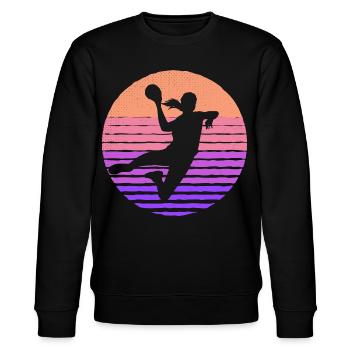 Handballerin Handball Frauen Handballspielerin - Stanley/Stella Unisex Bio-Sweatshirt CHANGER  - Schwarz - Vorne - Nik (191cm) & Marisol (170cm)