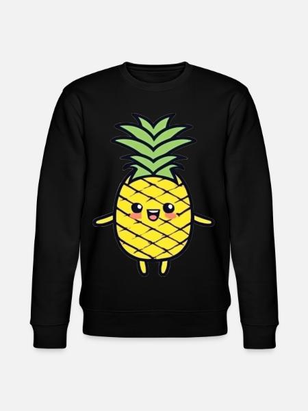 Cheerful Pineapple Cartoon Charm - Stanley/Stella CHANGER Unisex Organic Sweatshirt - black