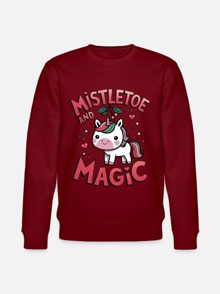 Mistletoe And Magic - Stanley/Stella CHANGER Unisex Organic Sweatshirt - burgundy