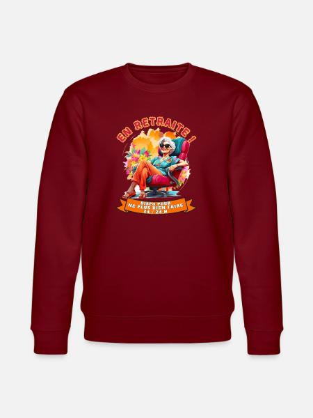 Retraitée libre et coloré - Sweat bio CHANGER Stanley/Stella Unisexe - bordeaux