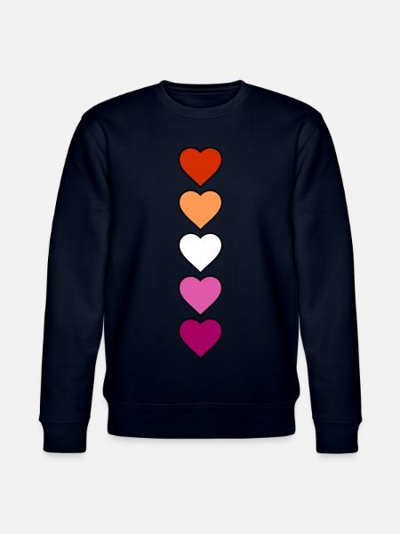 Lesbian Lesbian Hearts - Stanley/Stella CHANGER Unisex Organic Sweatshirt - navy