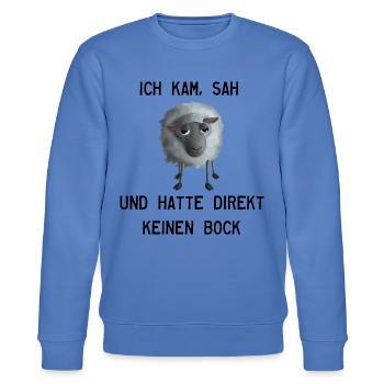 Keinen Bock Schaf - Ich kam, sah und hatte... - Stanley/Stella Unisex Bio-Sweatshirt CHANGER  - Blau - Vorne - Nik (191cm) & Marisol (170cm)