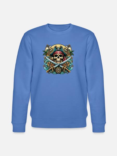 Pirate Logo - Stanley/Stella CHANGER Unisex Organic Sweatshirt - bright blue