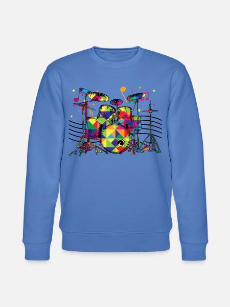 Geometrisch Neon-Drumset - Stanley/Stella Unisex Bio-Sweatshirt CHANGER  - Blau