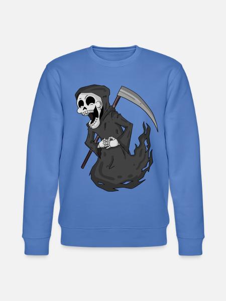 Grim Reaper laughs funny - Stanley/Stella CHANGER Unisex Organic Sweatshirt - bright blue