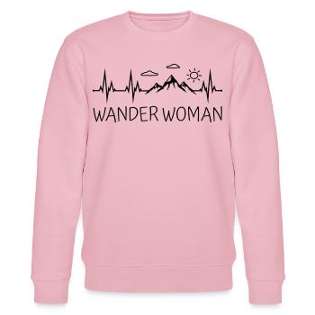 Wander Woman Wandern Berge Herzschlag Wanderwoman - Stanley/Stella Unisex Bio-Sweatshirt CHANGER  - Hellrosa - Vorne - Jaron (178cm) & Liana (172cm)