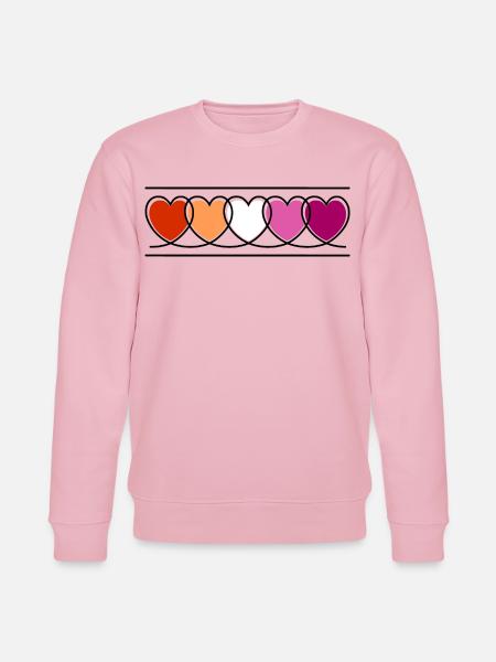 Lesbian Lesbian Hearts - Stanley/Stella CHANGER Unisex Organic Sweatshirt - cotton pink