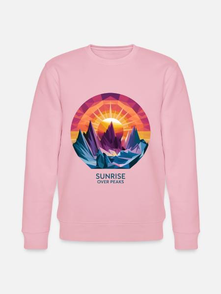 Sunrise Over Peaks - Stanley/Stella CHANGER Unisex Organic Sweatshirt - cotton pink