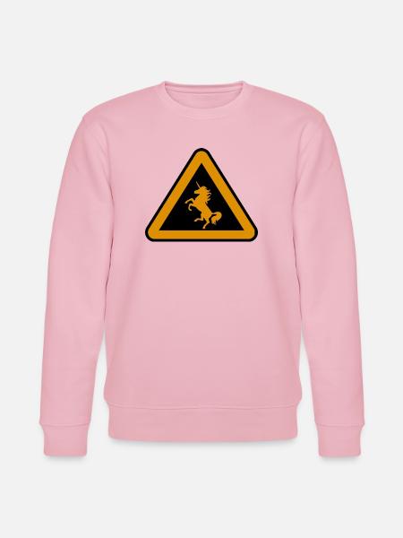 Achtung Einhorn, Gefahr - Stanley/Stella Unisex Bio-Sweatshirt CHANGER  - Hellrosa