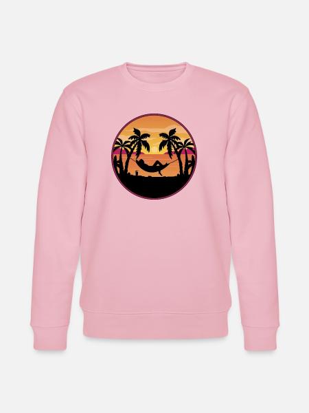 Palm Trees Hammock Sunset - Stanley/Stella CHANGER Unisex Organic Sweatshirt - cotton pink