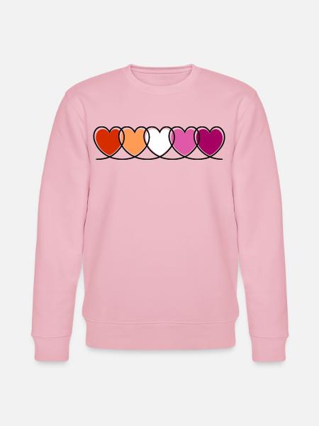 Lesbe lesbisch Herzen - Stanley/Stella Unisex Bio-Sweatshirt CHANGER  - Hellrosa