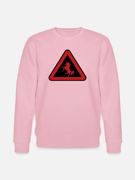 Achtung Einhorn, Gefahr - Stanley/Stella Unisex Bio-Sweatshirt CHANGER  - Hellrosa