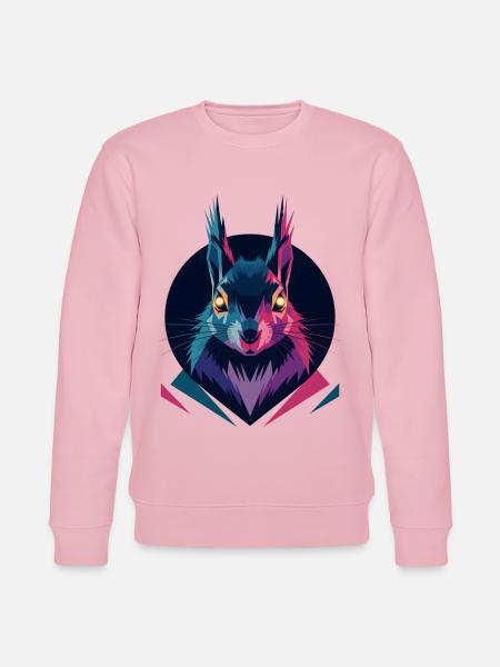 Écureuil low-poly - Sweat bio CHANGER Stanley/Stella Unisexe - rose pâle