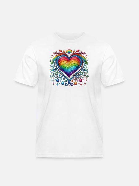 Rainbow Heart - Men's Workwear T-Shirt - white