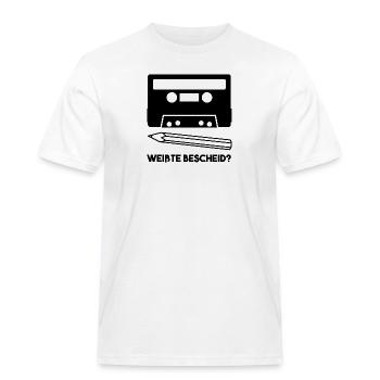 Kassette und Bleistift - Männer Workwear T-Shirt - Weiß - Vorne - AI Model Male 185 dark (185cm)