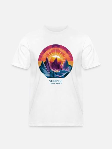 Sunrise Over Peaks - Men's Workwear T-Shirt - white
