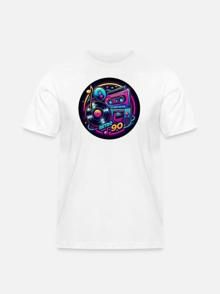 Retro 90s Logo - Men's Workwear T-Shirt - white