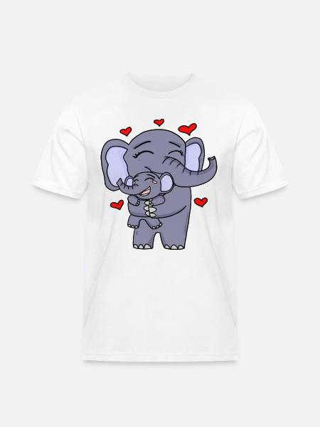 Elephant family cute - Men's Workwear T-Shirt - white