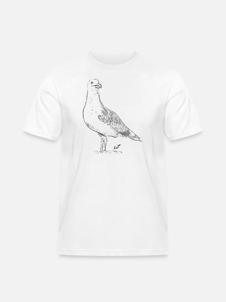 Vintage Dove – Hand Drawn Bird Sketch - Men's Workwear T-Shirt - white