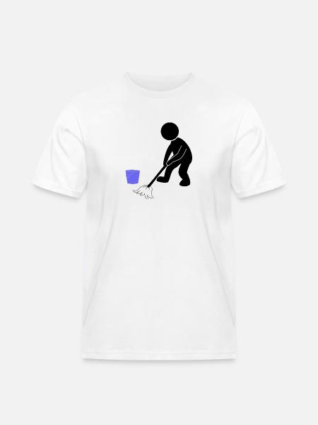 Putzen Putzmann Wischen - Männer Workwear T-Shirt - Weiß