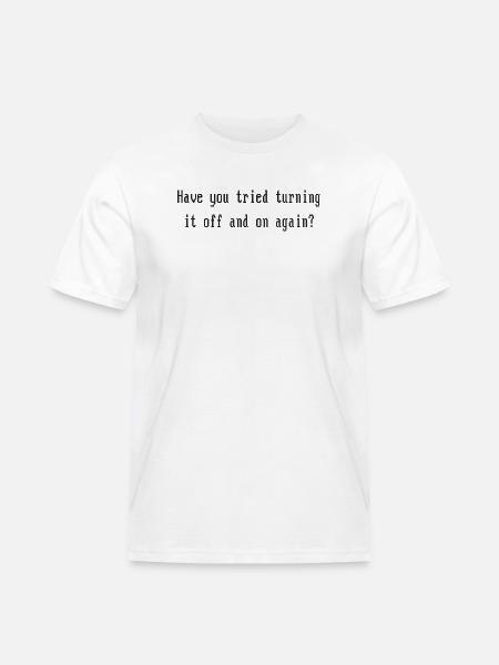 On or Off - Männer Workwear T-Shirt - Weiß