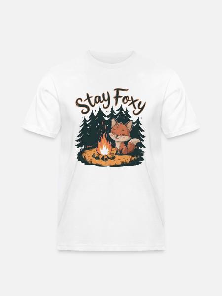 Bleib fuchsig - Männer Workwear T-Shirt - Weiß