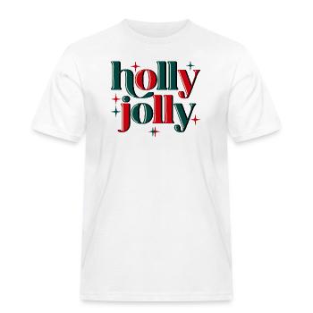 Holly Jolly Xmas - Männer Workwear T-Shirt - Weiß - Vorne - AI Model Male 185 dark (185cm)