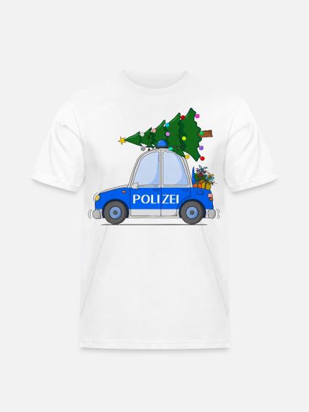 Police Car Christmas - Men's Workwear T-Shirt - white