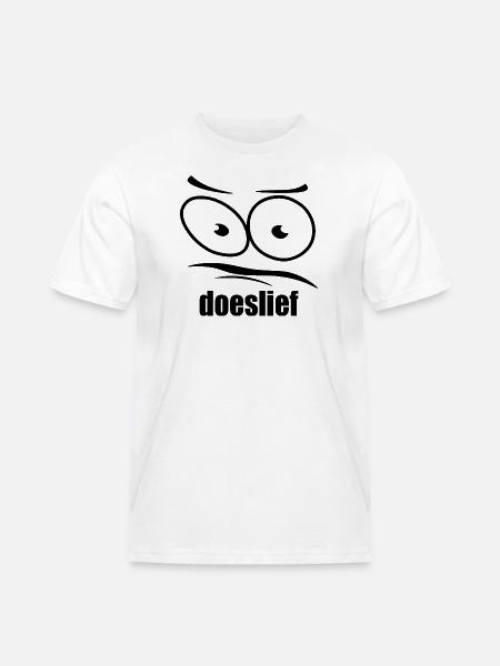 doeslief flehende Augen mit Fragezeichen-Blick - Männer Workwear T-Shirt - Weiß