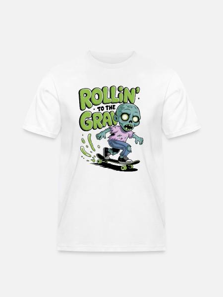 Rollin zum Grab - Männer Workwear T-Shirt - Weiß
