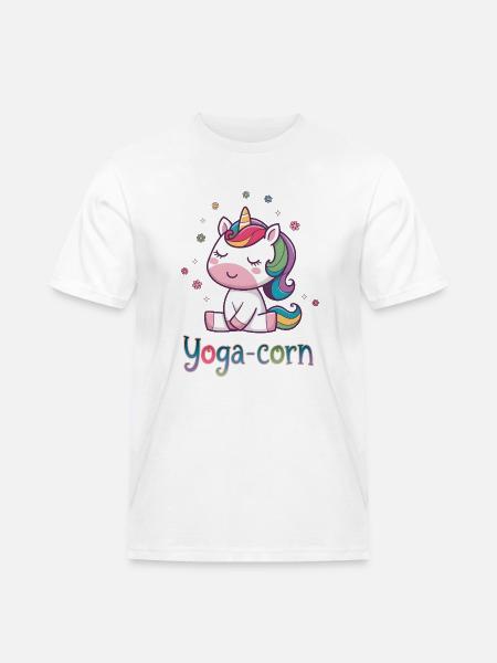 Yoga-Mais - Männer Workwear T-Shirt - Weiß