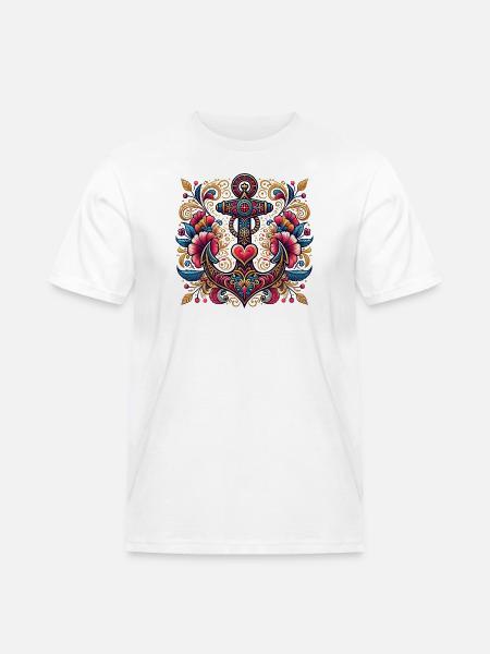 Anchor with heart - Men's Workwear T-Shirt - white