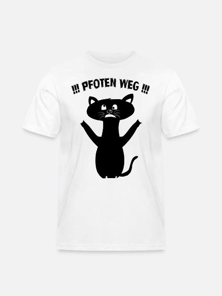 Pfoten Weg! – Schwarze Katze Statement - Männer Workwear T-Shirt - Weiß