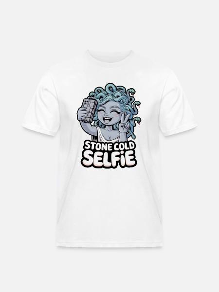 Stone Cold Selfie - Men's Workwear T-Shirt - white