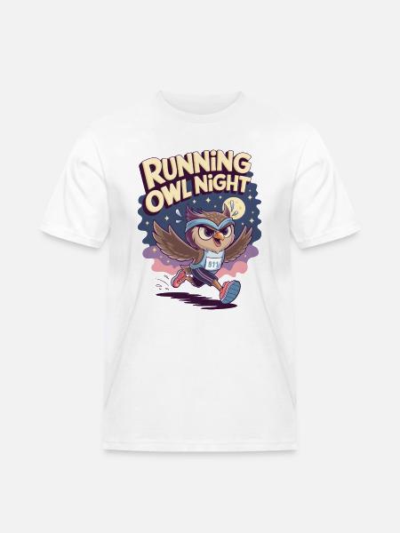 Running Owl Night - Men's Workwear T-Shirt - white
