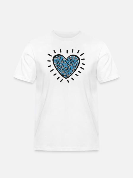 Leopard Heart Burst - Men's Workwear T-Shirt - white