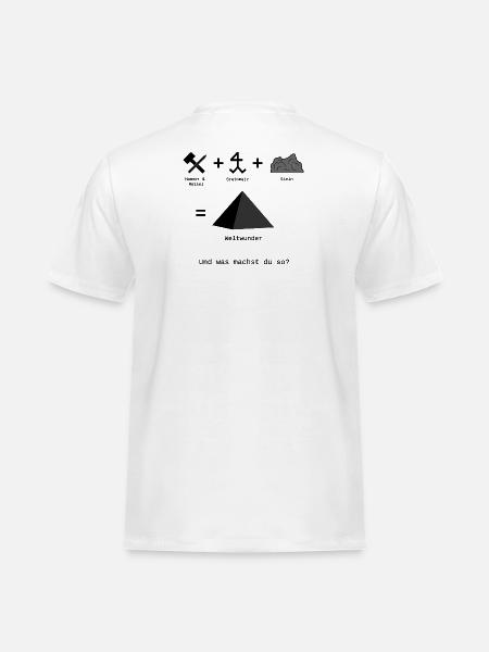 Weltwunder - Männer Workwear T-Shirt - Weiß