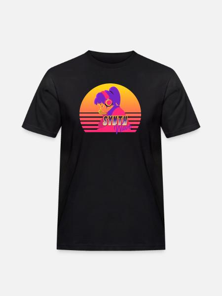 Synthwave Girl - Men's Workwear T-Shirt - black
