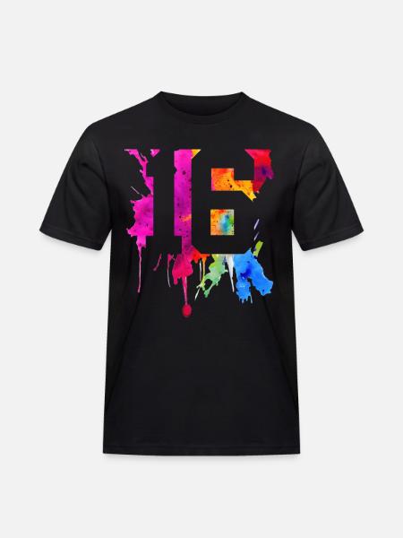 16 YEARS 16TH BIRTHDAY - Men's Workwear T-Shirt - black