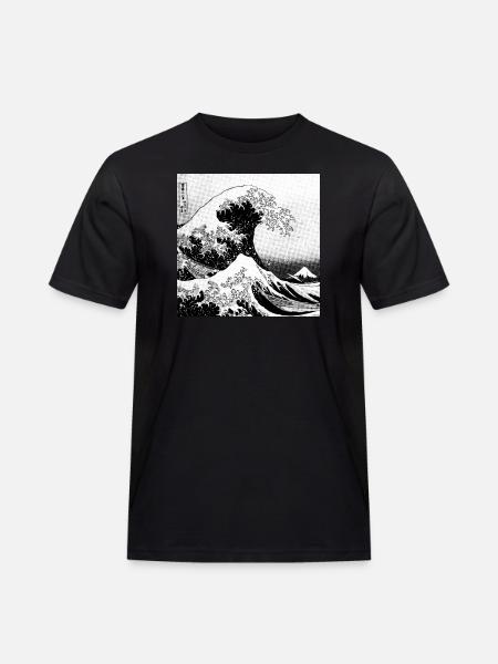 Japanese wave Kanagawa Style bd - Men's Workwear T-Shirt - black